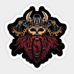 Steampunk Viking Sticker